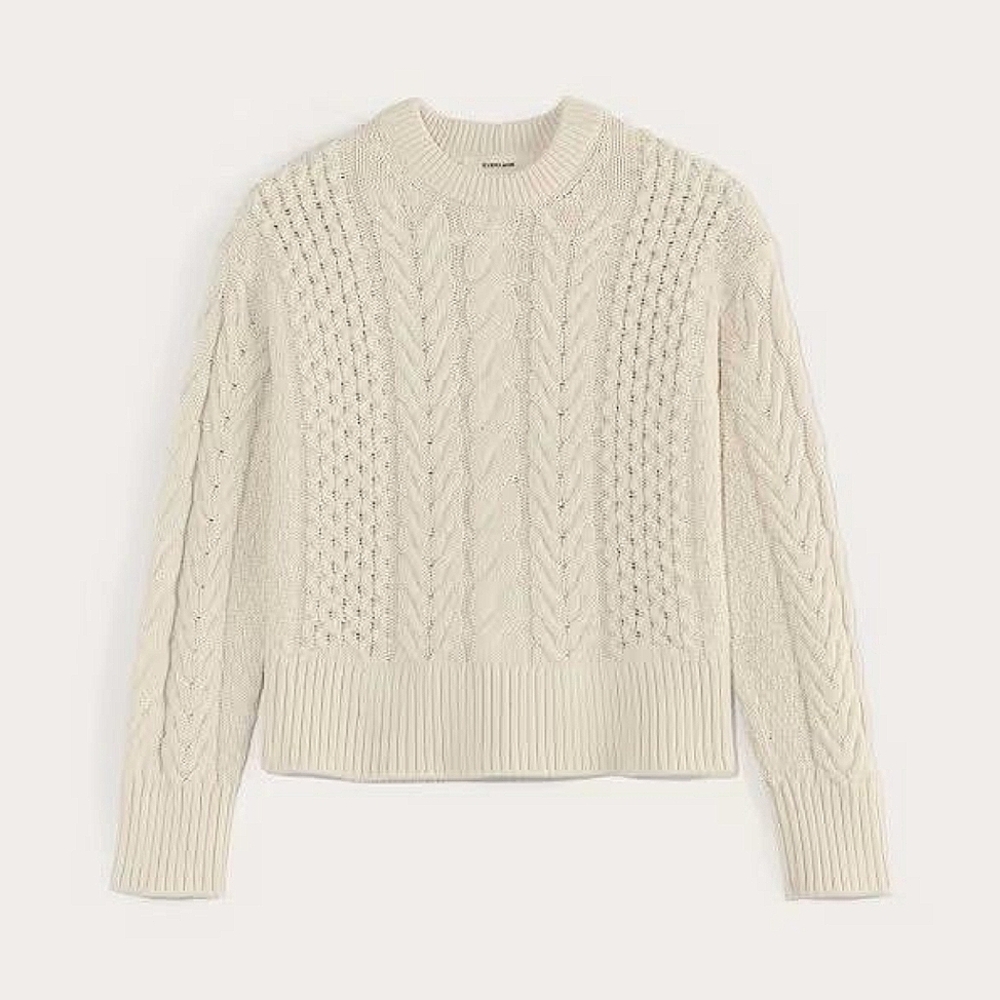 Everlane Cable Sweater In Everyday Cotton